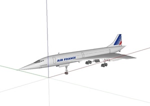 某民用航空飞机设计SU(草图大师)模型