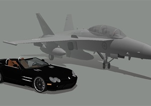 飞机及敞篷跑车设计SU(草图大师)模型