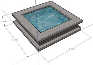 简约矩形水池素材SU(草图大师)模型