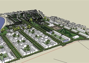 某住宅小镇建筑规划SU(草图大师)模型