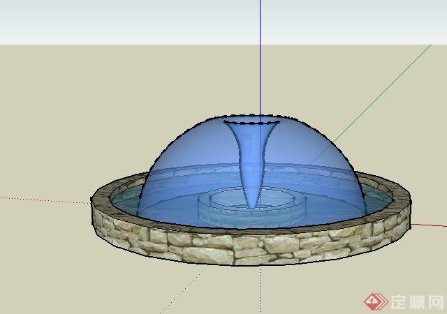 50个跌水、喷泉水景su模型(2)