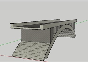 园林景观拱形平桥SU(草图大师)模型