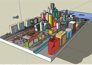 现代风格综合城市建筑楼详细设计SU(草图大师)模型