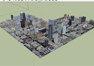 现代城市详细的综合建筑楼设计SU(草图大师)模型