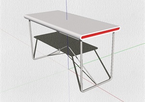 现代风格办公空间桌子设计SU(草图大师)模型