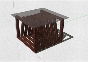 某现代风格详细独特造型的桌子设计SU(草图大师)模型