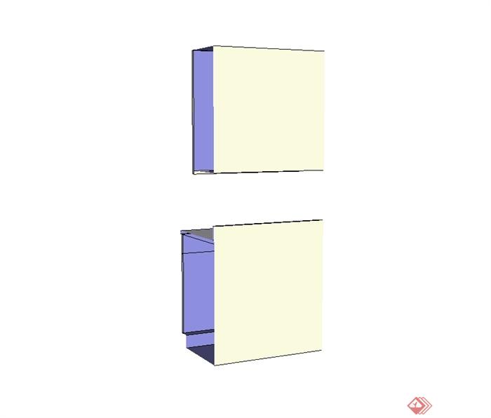 室内空间简单的橱柜su模型(3)