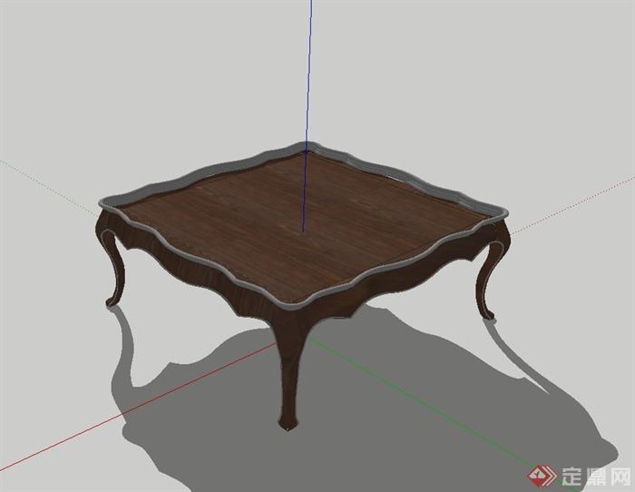 简欧风格详细的室内桌子设计su模型(1)