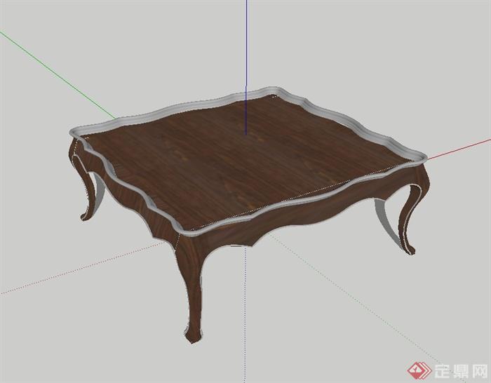 简欧风格详细的室内桌子设计su模型(3)