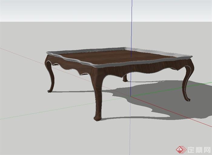 简欧风格详细的室内桌子设计su模型(2)