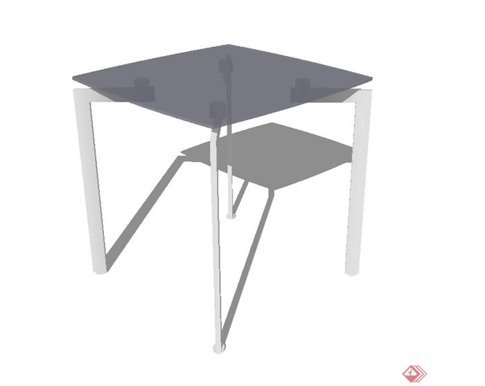 现代风格玻璃桌子su模型(2)
