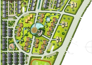高档住宅小区规划彩色平面图PSD源文件