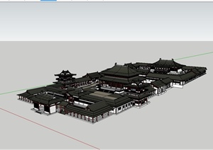 古建寺庙建筑楼SU(草图大师)模型