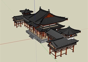 古建寺庙旅游建筑SU(草图大师)模型