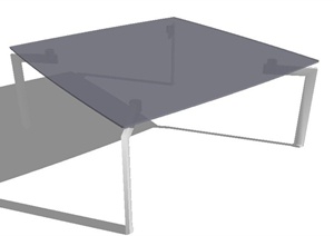 玻璃小方桌SU(草图大师)模型