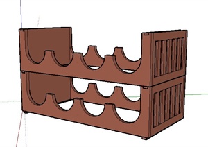 木质酒架SU(草图大师)模型
