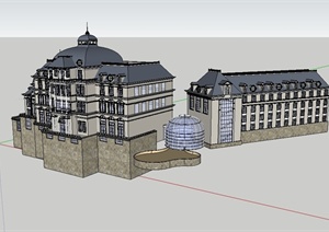 法国古堡办公建筑SU(草图大师)模型