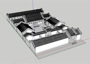 古典四合院住宅详细建筑SU(草图大师)模型