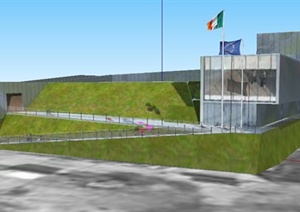 世博会爱尔兰国家馆建筑设计SU(草图大师)模型