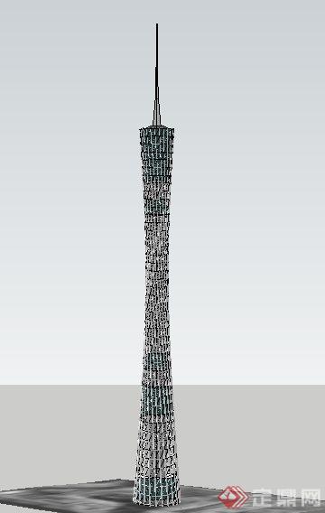 广州电视观光塔建筑su模型(2)