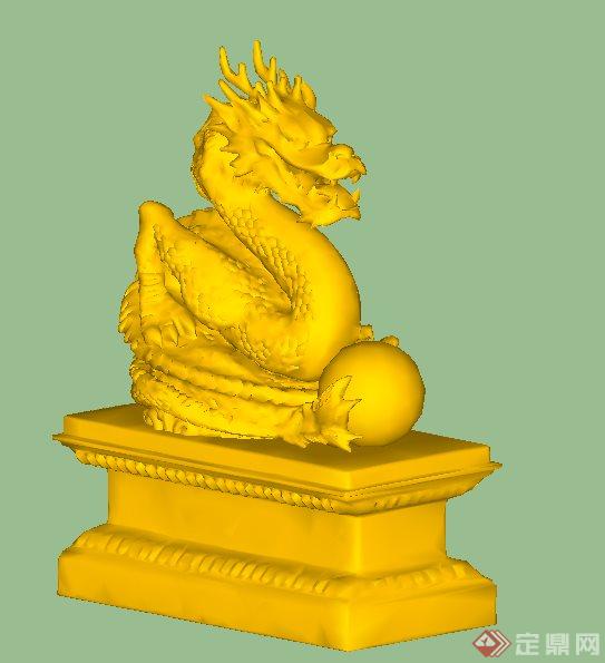 黄金龙雕塑小品su模型(3)