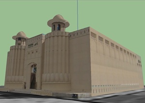 巴基斯坦博物馆建筑SU(草图大师)模型