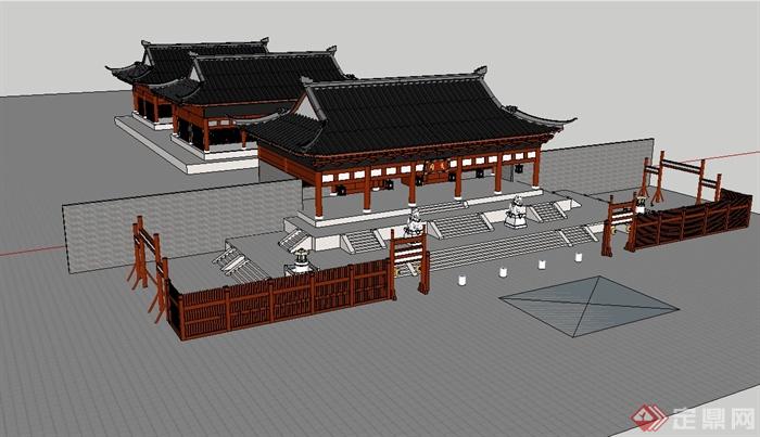 古典中式风格开封府旅游建筑su模型(2)