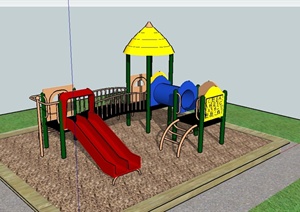 某小区详细儿童设施设计SU(草图大师)模型