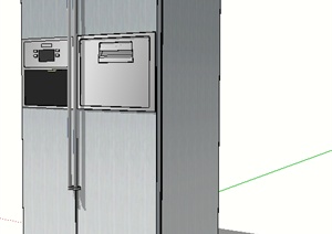 双门冰箱设计SU(草图大师)模型