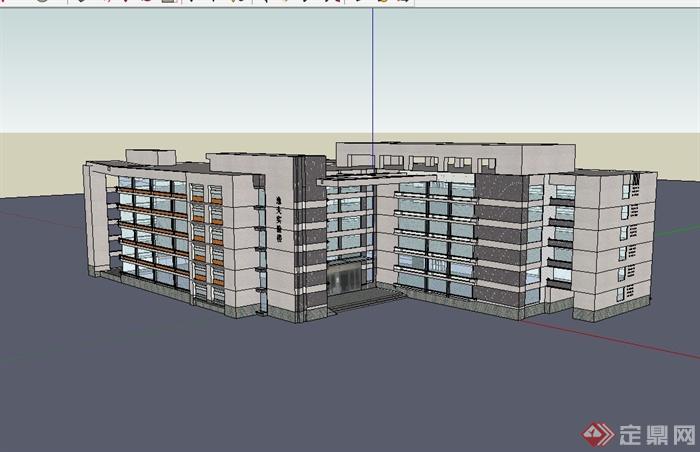 安徽工业大学逸夫实验楼建筑设计su模型(1)