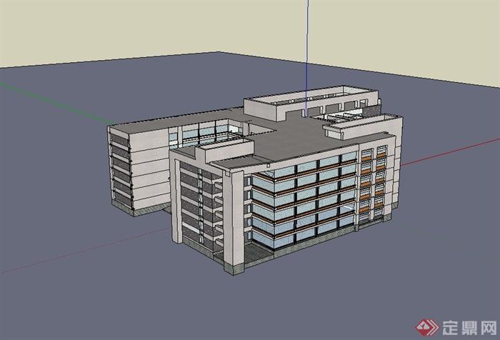 安徽工业大学逸夫实验楼建筑设计su模型(2)