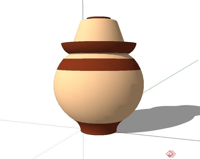 陶罐小品设计su模型(2)