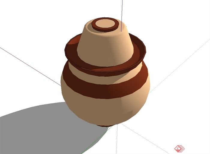 陶罐小品设计su模型(3)