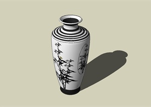 某古典中式风格详细的花瓶小品设计SU(草图大师)模型