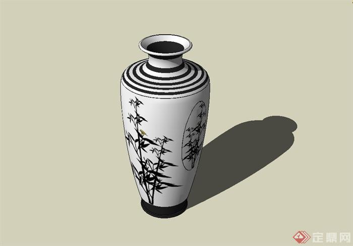 某古典中式风格详细的花瓶小品设计su模型(1)