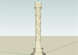 古典中式风格详细完整的景观柱设计SU(草图大师)模型