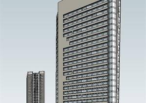 现代国际商务中心综合体建筑设计SU(草图大师)模型